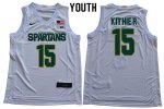 Youth Michigan State Spartans NCAA #15 Thomas Kithier White Authentic Nike Stitched College Basketball Jersey DW32D11YQ